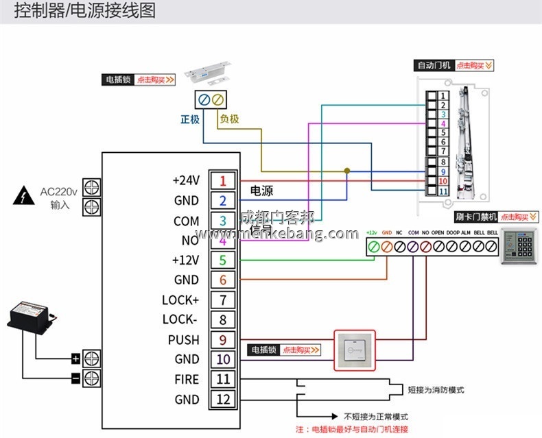 自動門后備電源接線圖